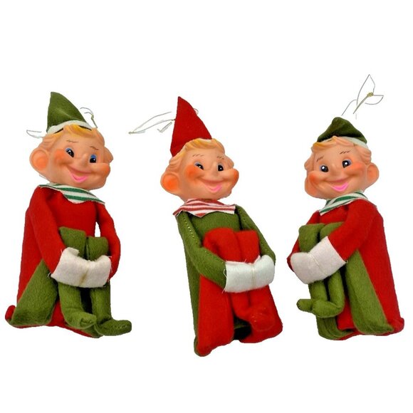 Vintage Brite Star Knee Hugger Elves Japan Lot 3 With Bells 1960s MCM Pixie Elf - Picture 2 of 13